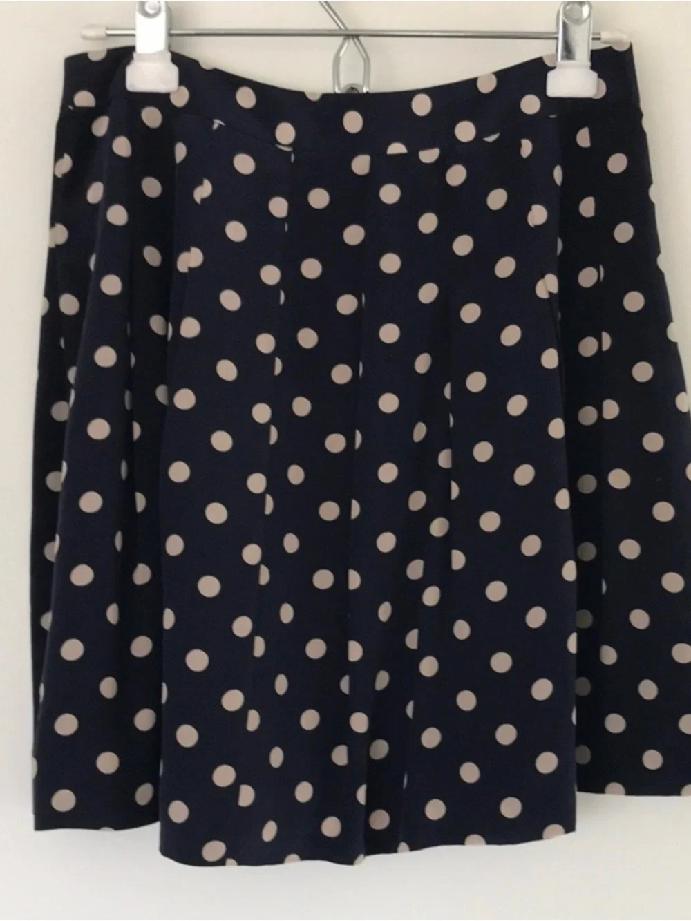 J. Crew Women’s pleated Navy Polka Dot Skirt